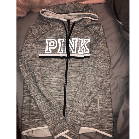 PINK Victoria's Secret Jackets & Blazers - VS PINK NEVER WORN GREY ZIP UP!!!